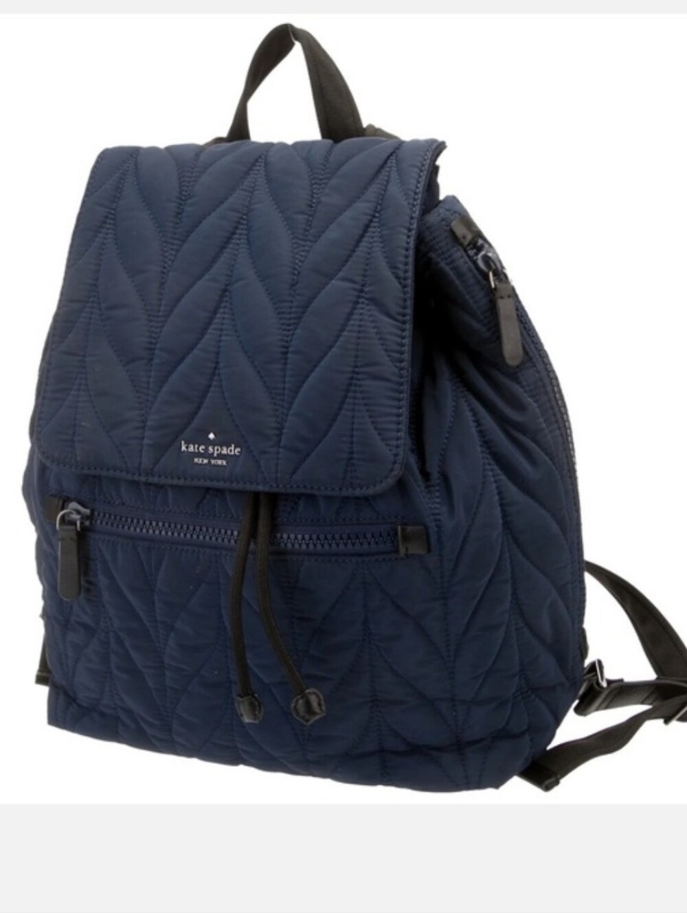 Kate Spadw Navy Ellie Quilted Large Flap Backpack NWOT